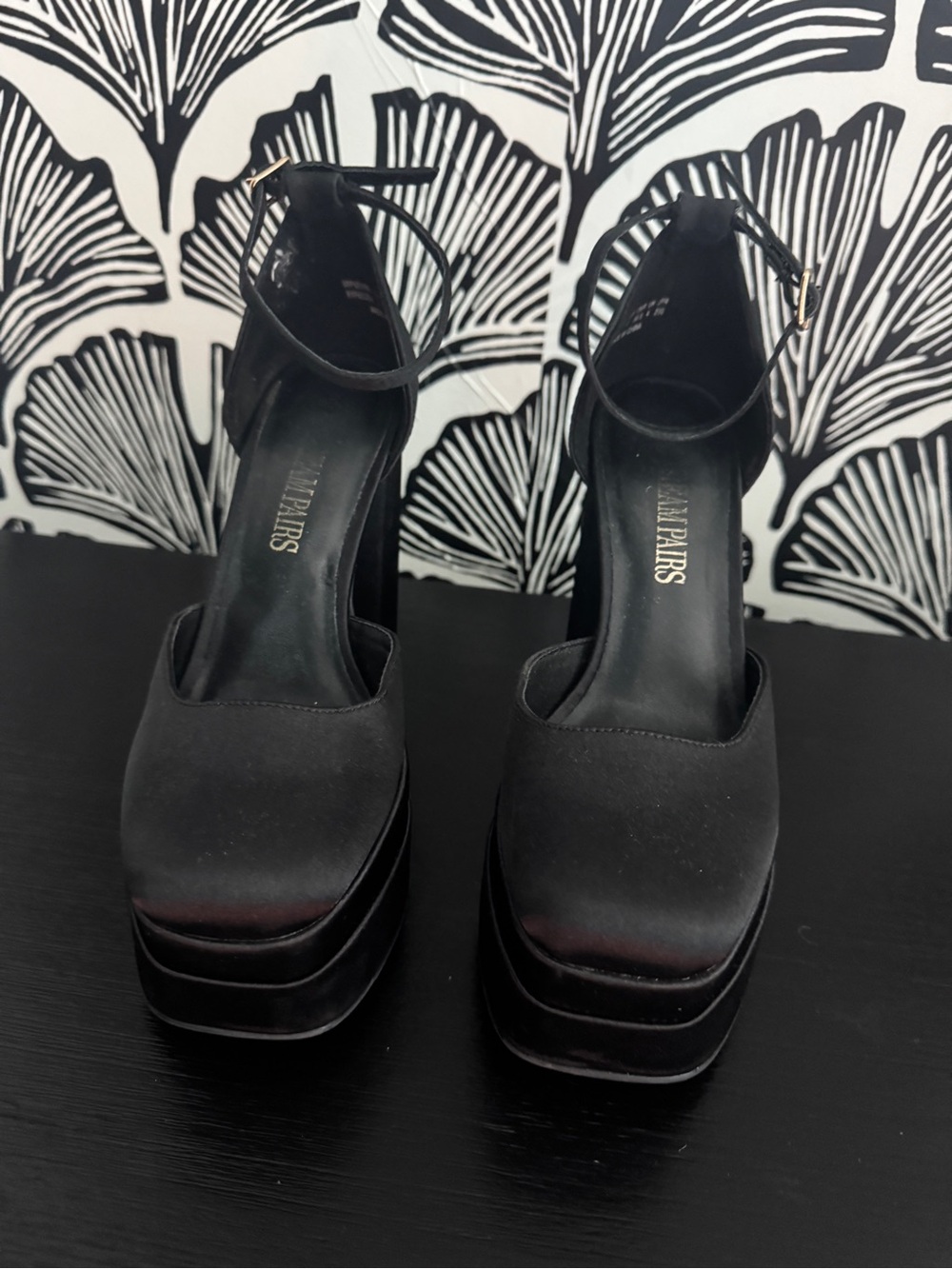 Dream Pairs Black Platform Ankle-Strap Heels